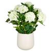 Kunstpflanze Hortensien Creme ca. 75cm - Creme/Grün, Basics, Kunststoff (25/75/25cm)