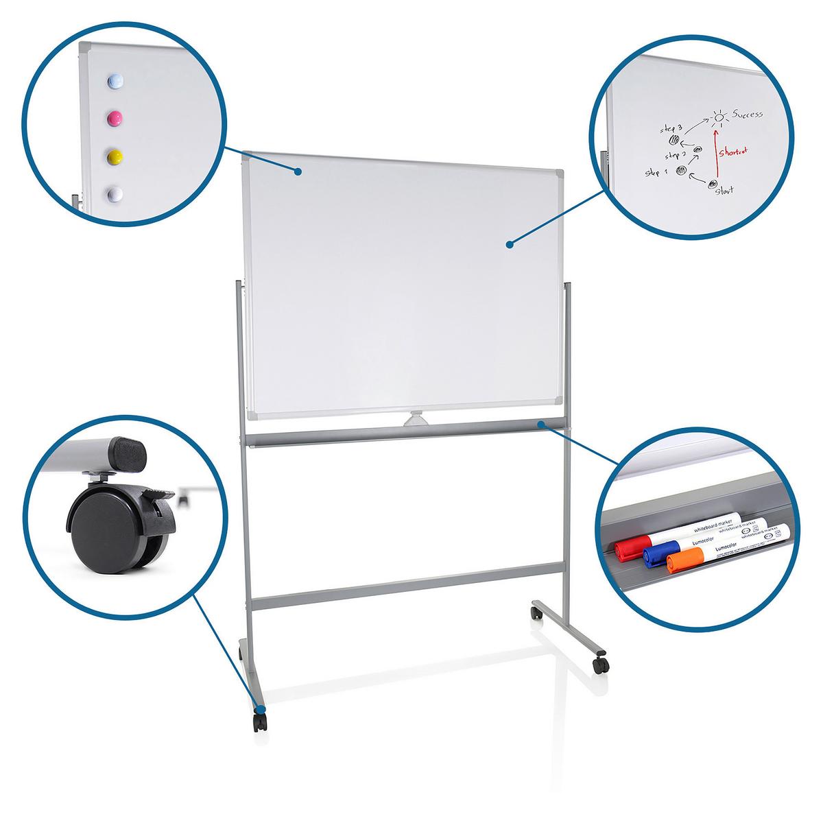 Bela Tabla Multiboard I - srebrne barve/bela, Basics, kovina (128/187/54cm) - MID.YOU