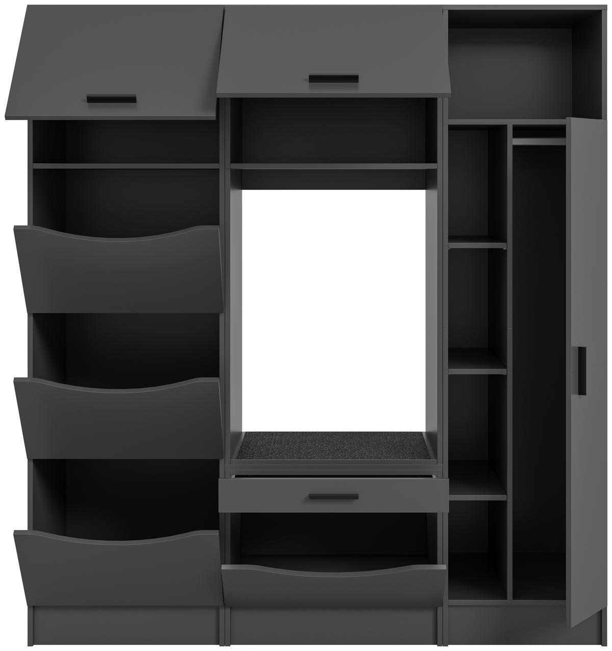 Omara Za Pralni Stroj Free, Antracit - antracit, Basics, leseni material (176/195/68cm) - MID.YOU