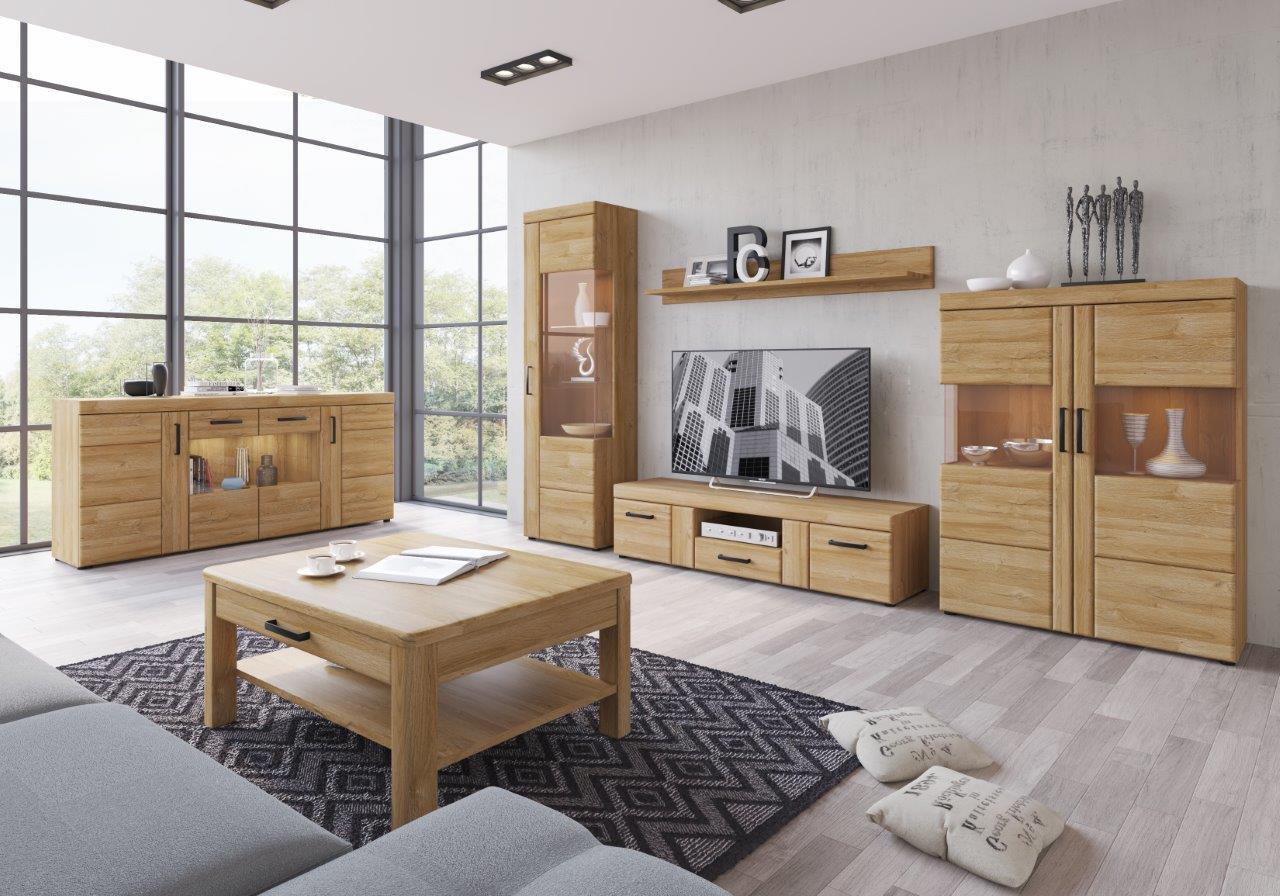 Tv Komoda Cortina - boje hrasta/crna, Moderno, drvni materijal/metal (127,6/55,8/40,9cm) - Modern Living