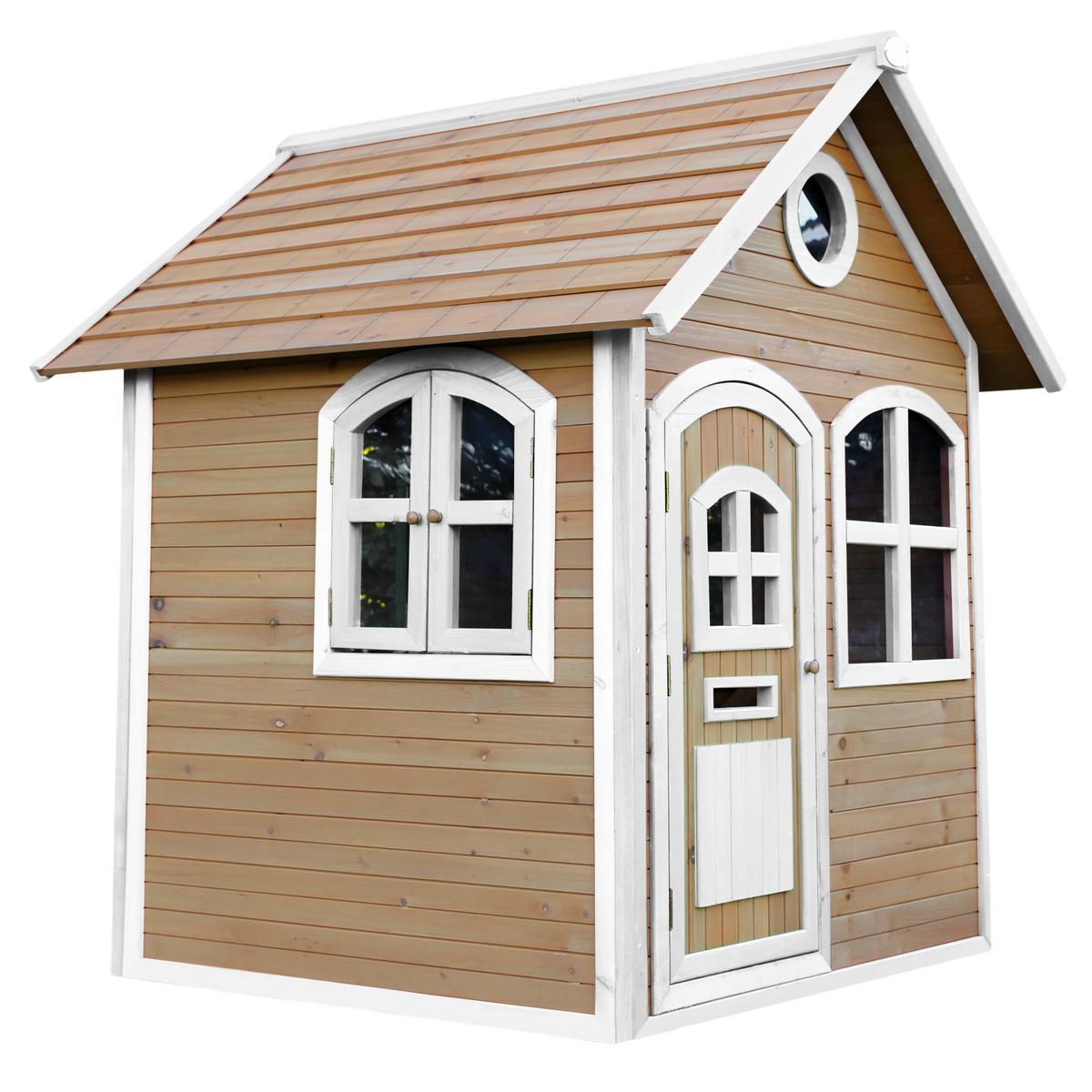 Spielhaus Julia aus Zedernholz - Braun/Weiß, Basics (137/175/151cm) - Ambia Garden