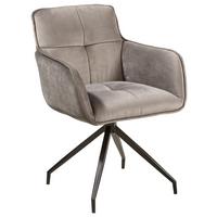 KRZESŁO Z PODŁOKIETNIKAMI GIRON - czarny/szary, Design, metal/tkanina (61,5/88/59cm) - Novel