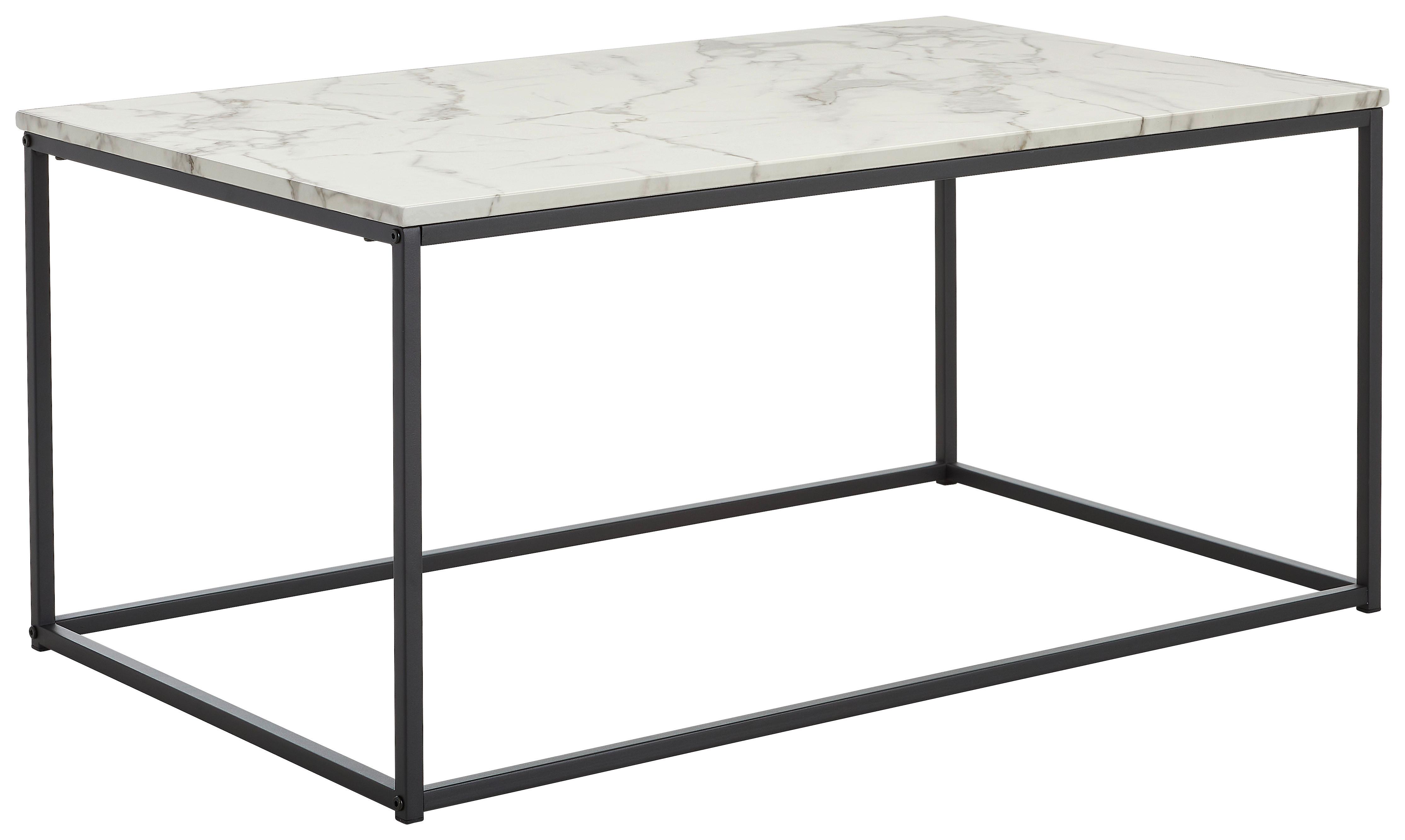 STOLIK KAWOWY ELBA - czarny/biały, Konventionell, materiał drewnopochodny/metal (100/60/45cm) - MID.YOU