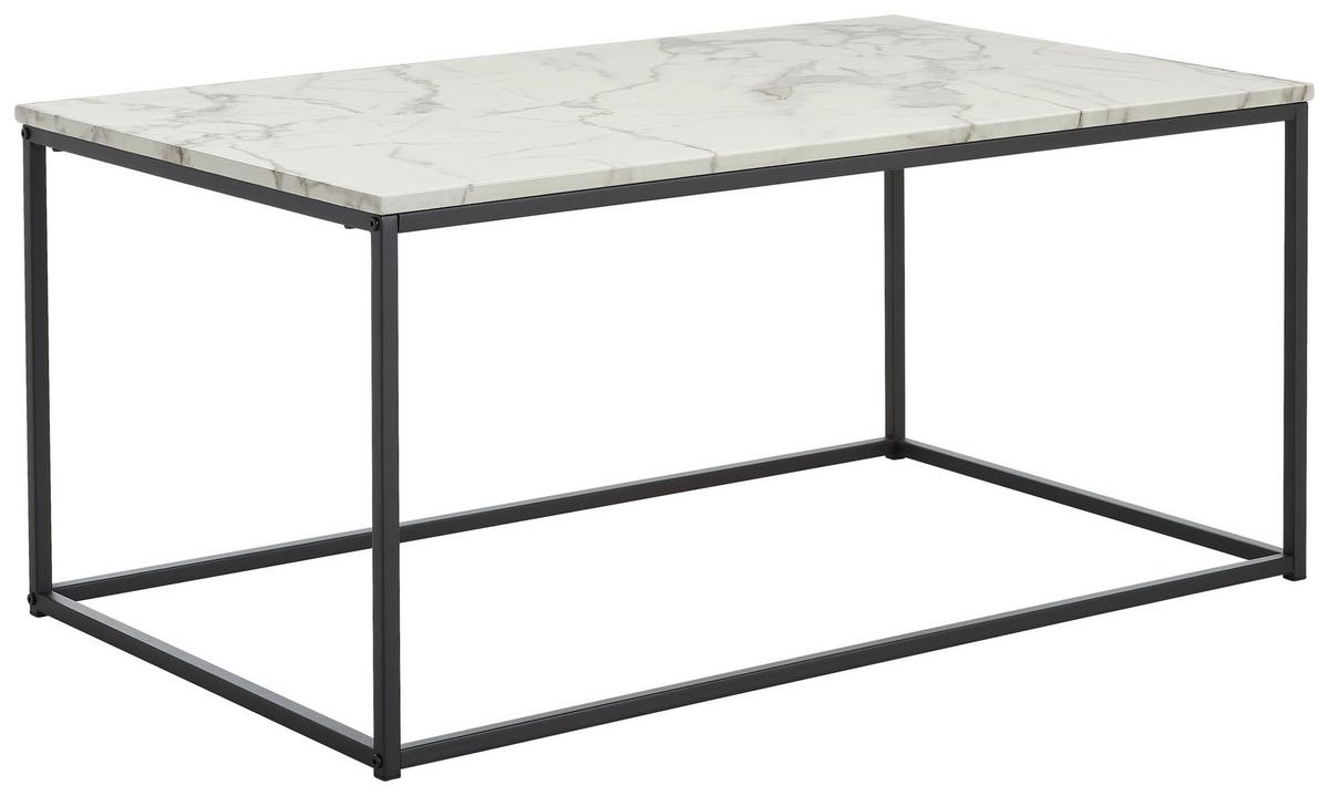 STOLIK KAWOWY ELBA - czarny/biały, Konventionell, materiał drewnopochodny/metal (100/60/45cm) - MID.YOU