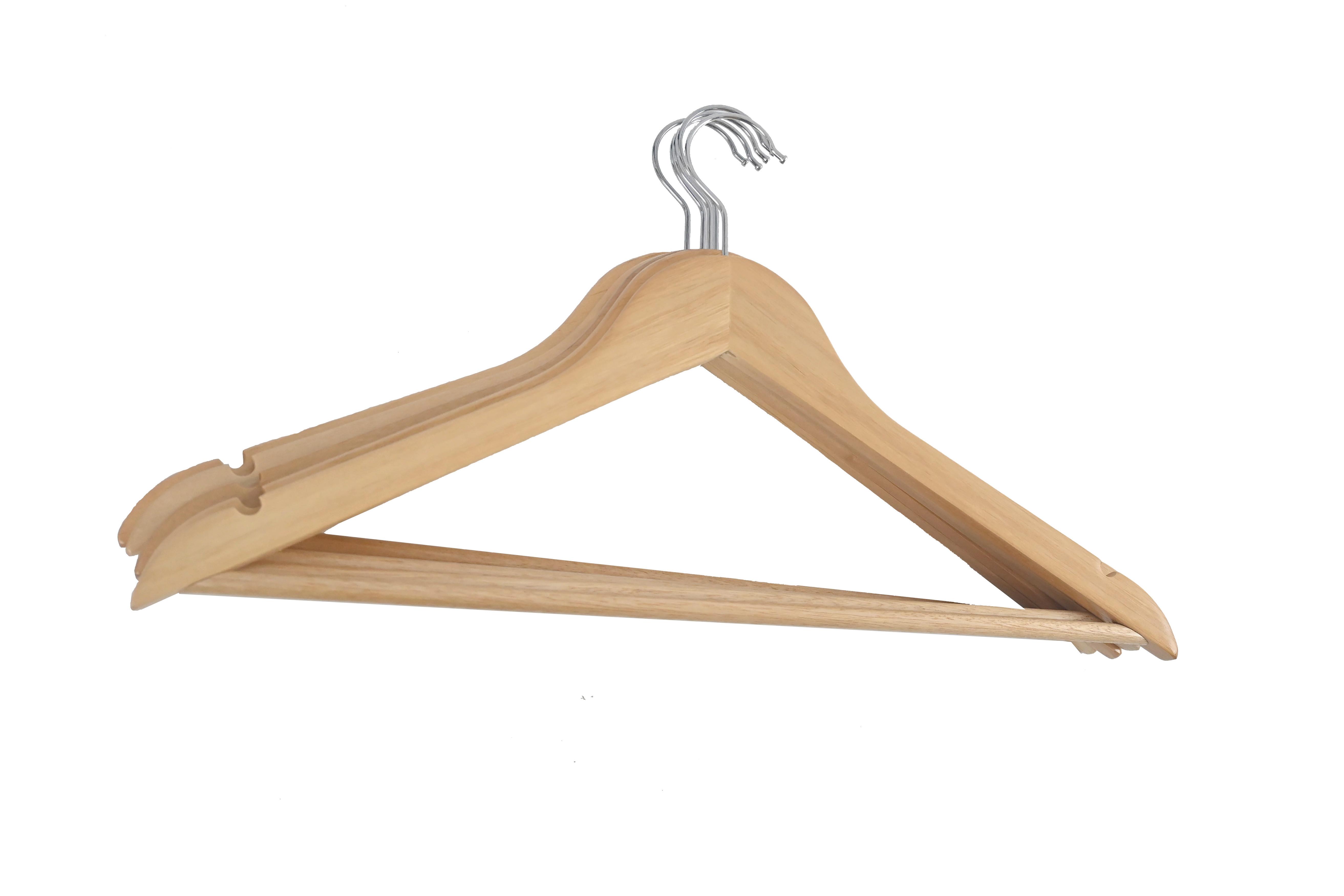 Kleiderbügelset Kathrin aus Holz 5er Set - Naturfarben, KONVENTIONELL, Holzwerkstoff/Metall - Modern Living