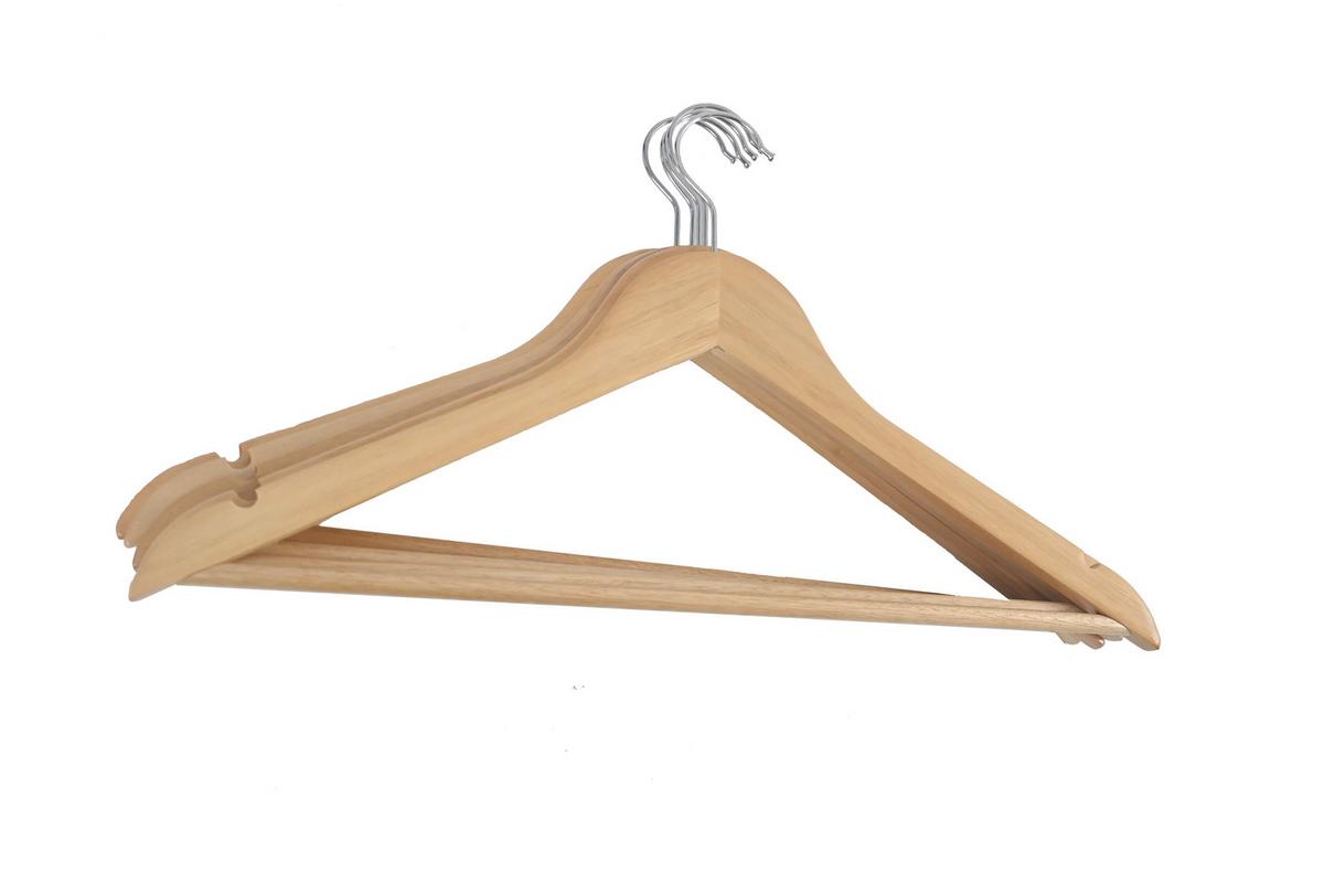 Kleiderbügelset Kathrin aus Holz 5er Set - Naturfarben, Konventionell, Holzwerkstoff/Metall - Modern Living
