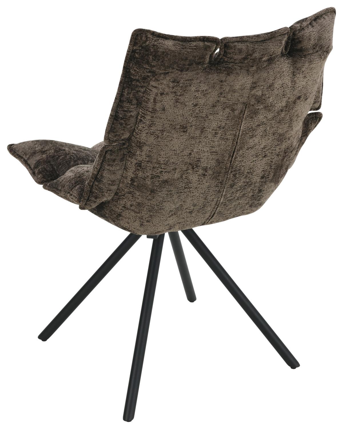 Stuhl Carla Dunkelbraun - Dunkelbraun/Schwarz, Trend, Holz/Textil (57/86/66cm) - Mömax
