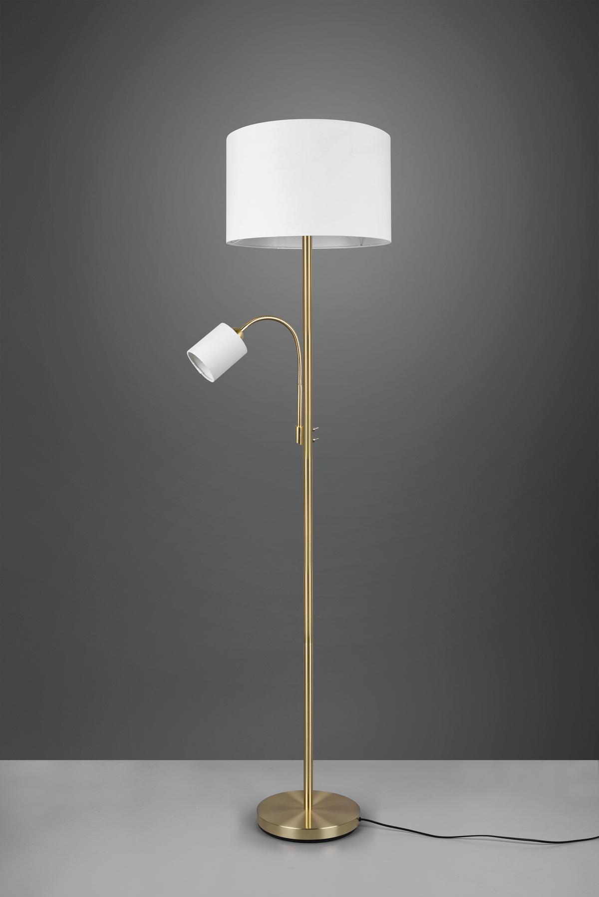 LAMPA STOJĄCA 403900208 HOTEL - kolor mosiężny/kremowy, Konventionell, metal/tkanina (40/40/170cm) - Trio Leuchten