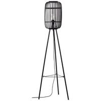 Stehleuchte Woodrow Schwarz max. 60 Watt - Schwarz, Design, Holz/Metall (45/130cm) - Brilliant