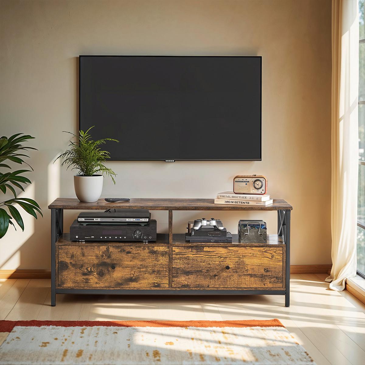TV-ELEMENT TV STAND - Dunkelbraun/Schwarz, MODERN, Holzwerkstoff/Metall (120/50/40cm) - MID.YOU