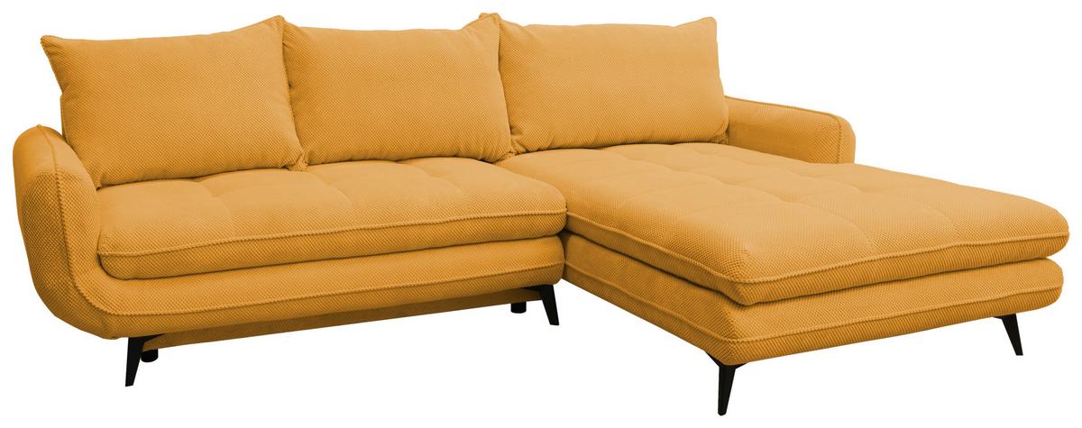 Kutna Garnitura Wave - tamno žuta/crna, Moderno, drvo/metal (266/189cm) - Modern Living