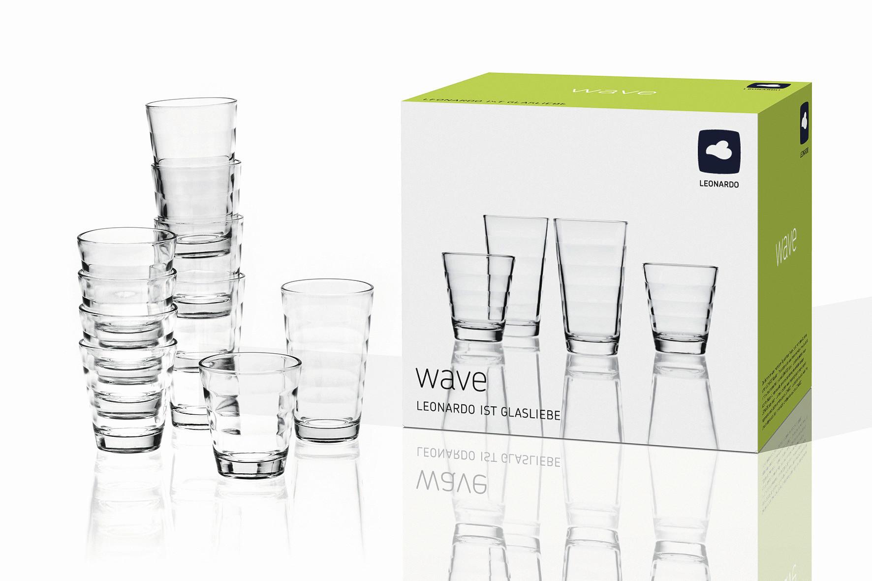 KOMPLET SZKŁA STOŁOWEGO 010928 - przejrzysty, Basics, szkło - Leonardo