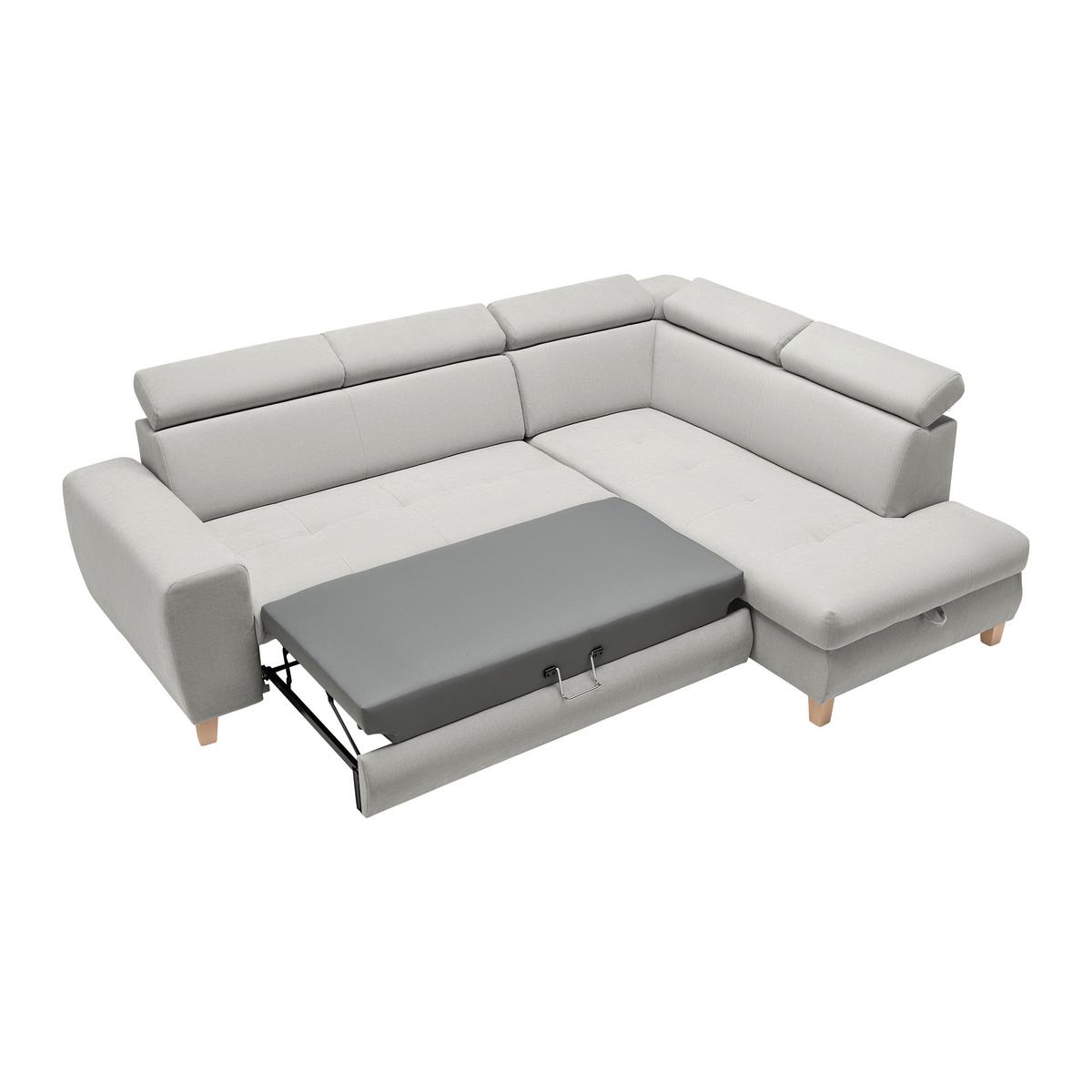 Wohnlandschaft Lugo Grauweiß - Grauweiß, MODERN, Holz/Kunststoff (266/98/205cm) - Mömax