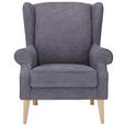 Ohrensessel in Grau - Hellgrau/Naturfarben, Textil (82/95/48/85cm) - MÖMAX modern living