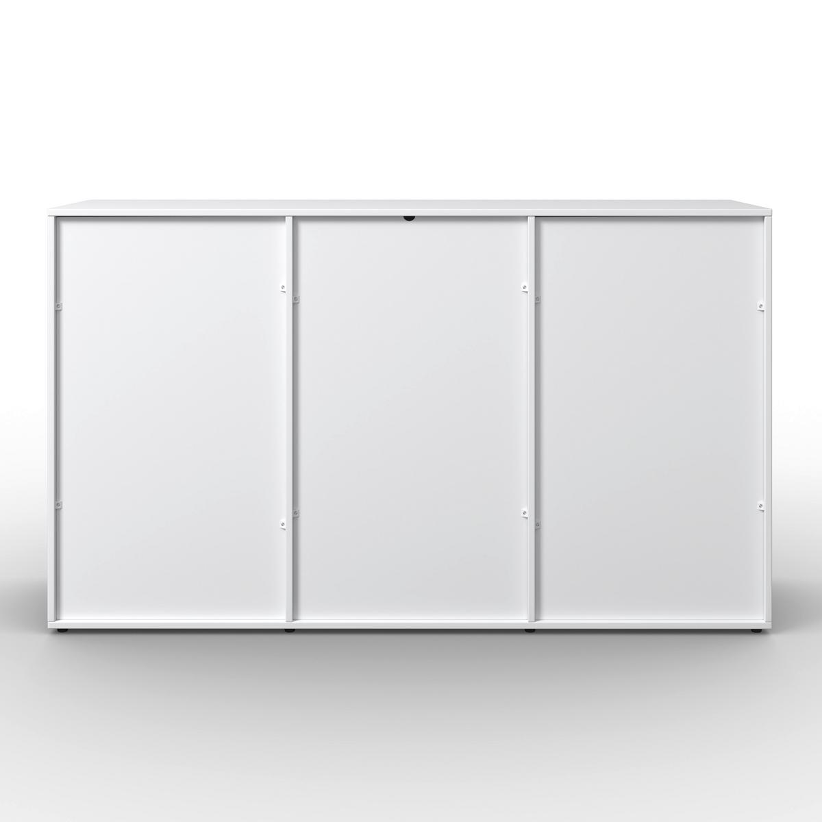 Sideboard Mick Weiß MDF - Schwarz/Braun, MODERN, Kunststoff/Textil (138/80/40cm) - Bessagi Home