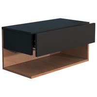 Nočna Omarica Usal Xl 60, Hrast, Črna - črna/barve hrasta, Moderno, leseni material (60/30/32cm) - MID.YOU