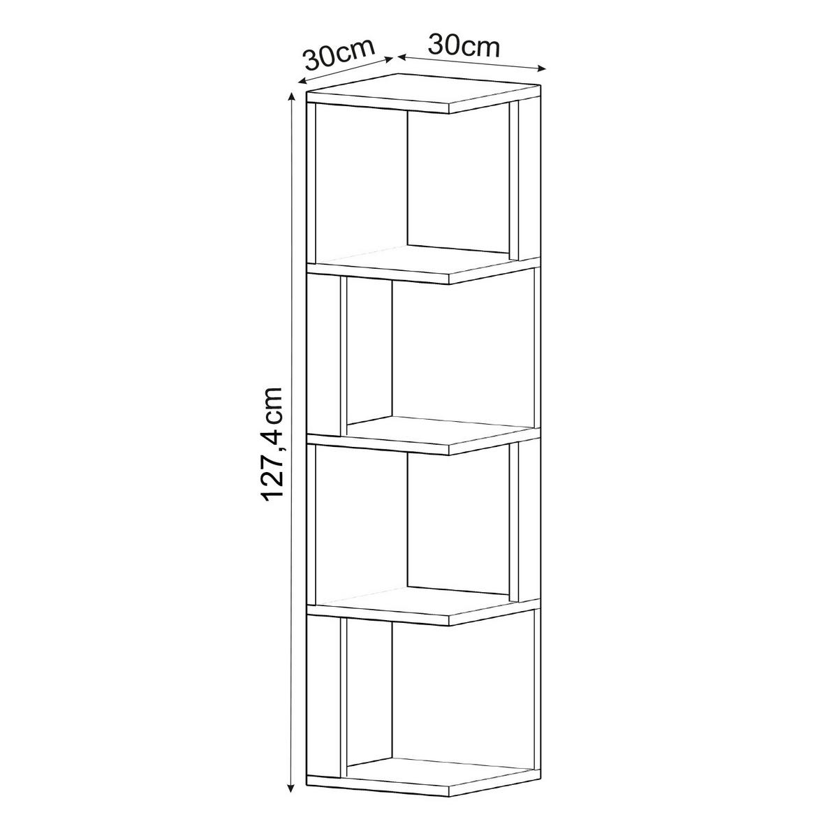 REGAL HERRY BÜCHERREGAL - Anthrazit, Design, Holzwerkstoff (30/128/30cm) - Livetastic