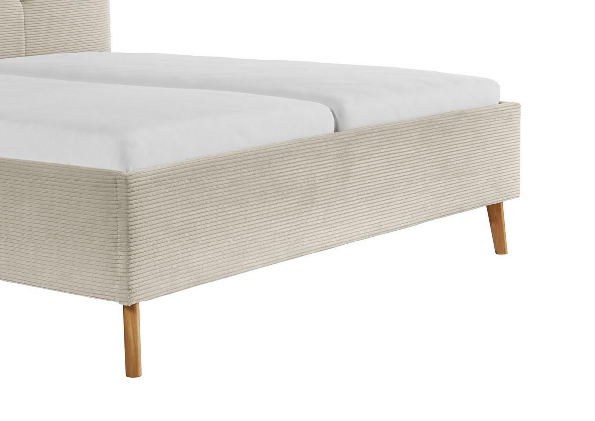 Polsterbett Meila in Beige ca. 180x200cm - Eichefarben/Birkefarben, KONVENTIONELL, Holz/Textil (180/200cm) - Premium Living