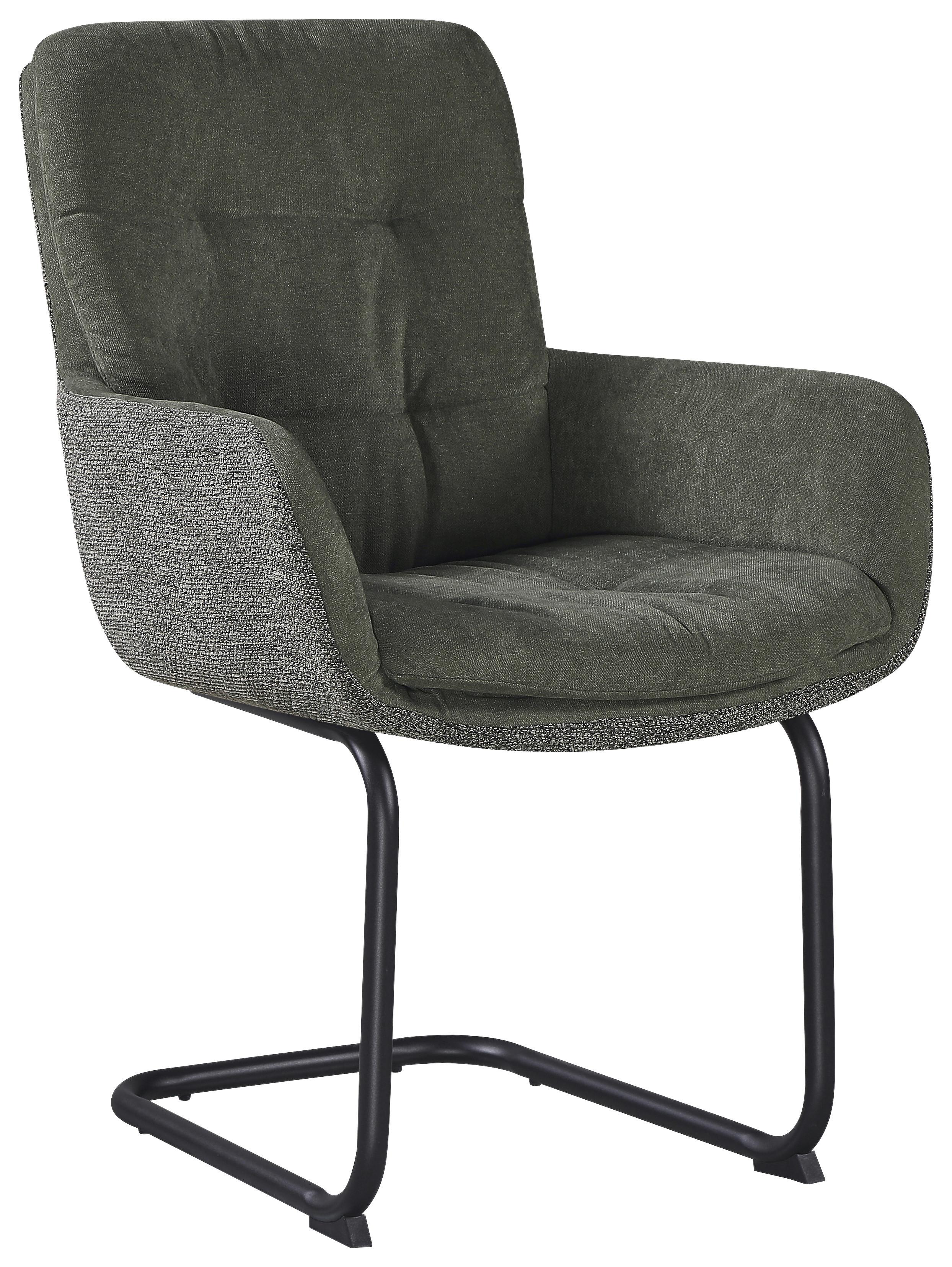 Armlehnstuhl Nova Grün/Schwarz - Schwarz/Grün, MODERN, Textil/Metall (61/91/65cm) - Premium Living