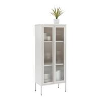Vitrin Floyd - bézs/áttetsző, Modern, üveg/fém (60/145/35cm) - Prenneis