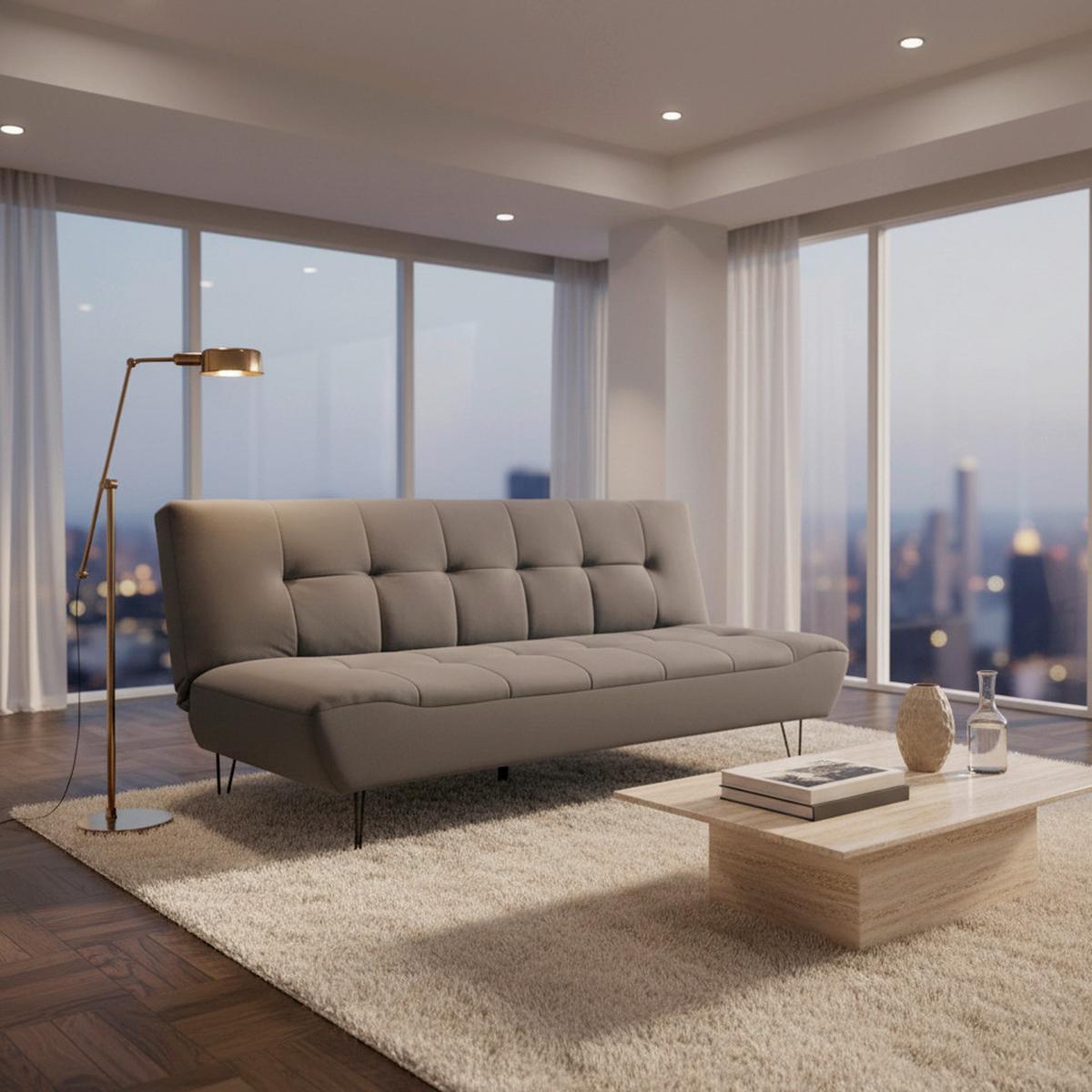 Kanapéágy Geli - sötétszürke, Modern, textil/fa (192/88/97cm) - Bessagi Home