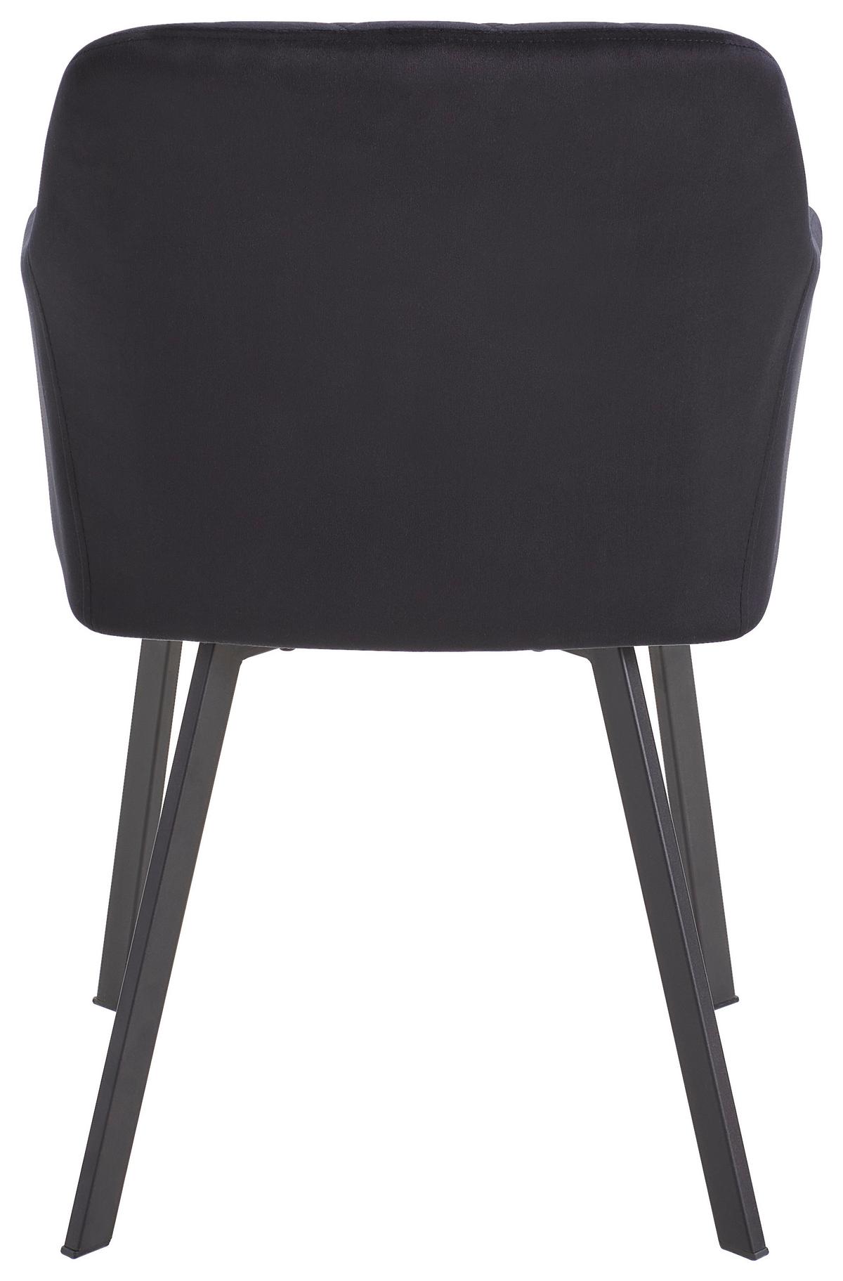 KRZESŁO Z PODŁOKIETNIKAMI LUCY - czarny, Modern, metal/drewno (54/87/64cm) - Livetastic