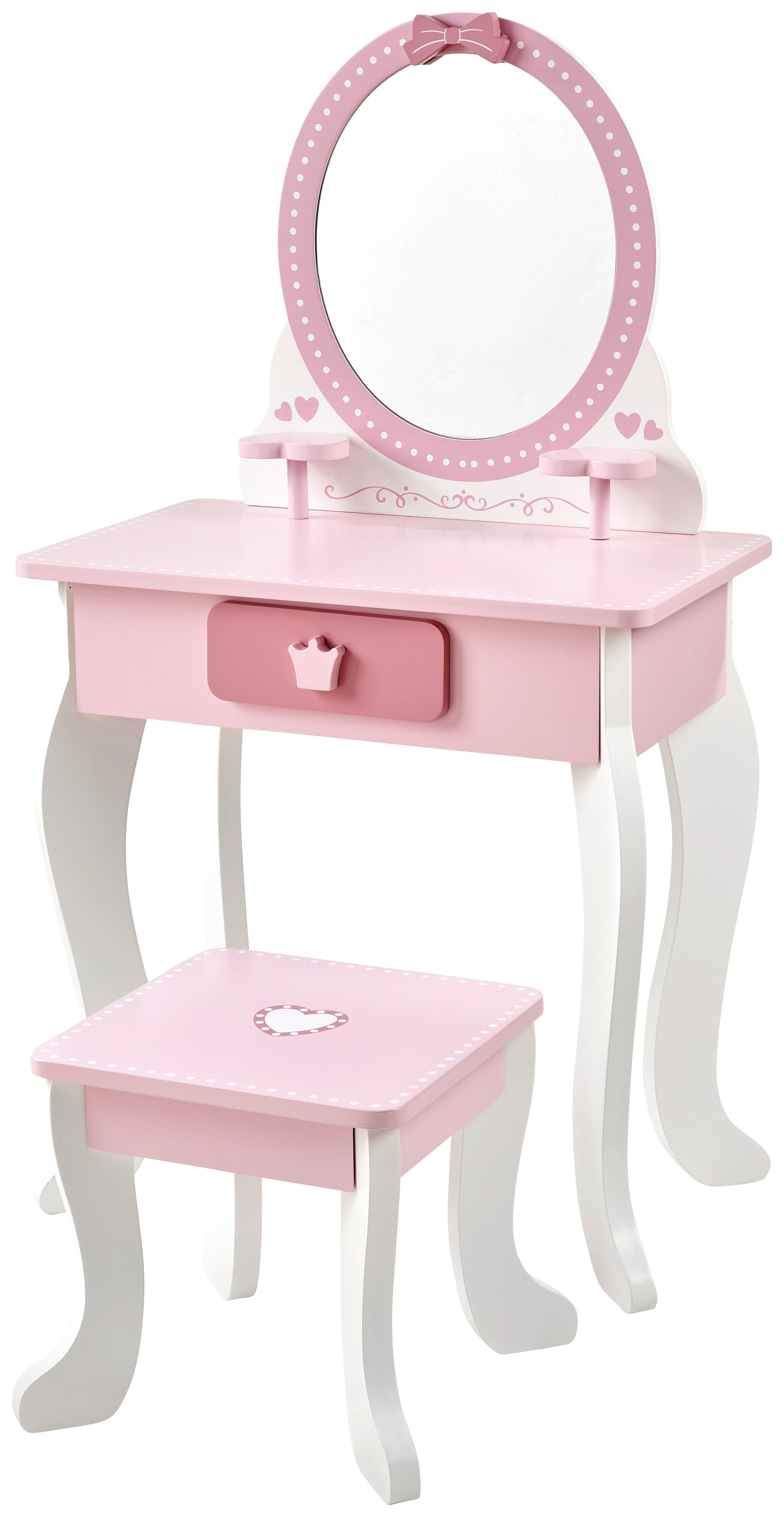 TOALETKA SWEET - różowy/biały, Basics, materiał drewnopochodny/tworzywo sztuczne (48/29/87cm) - My Baby Lou