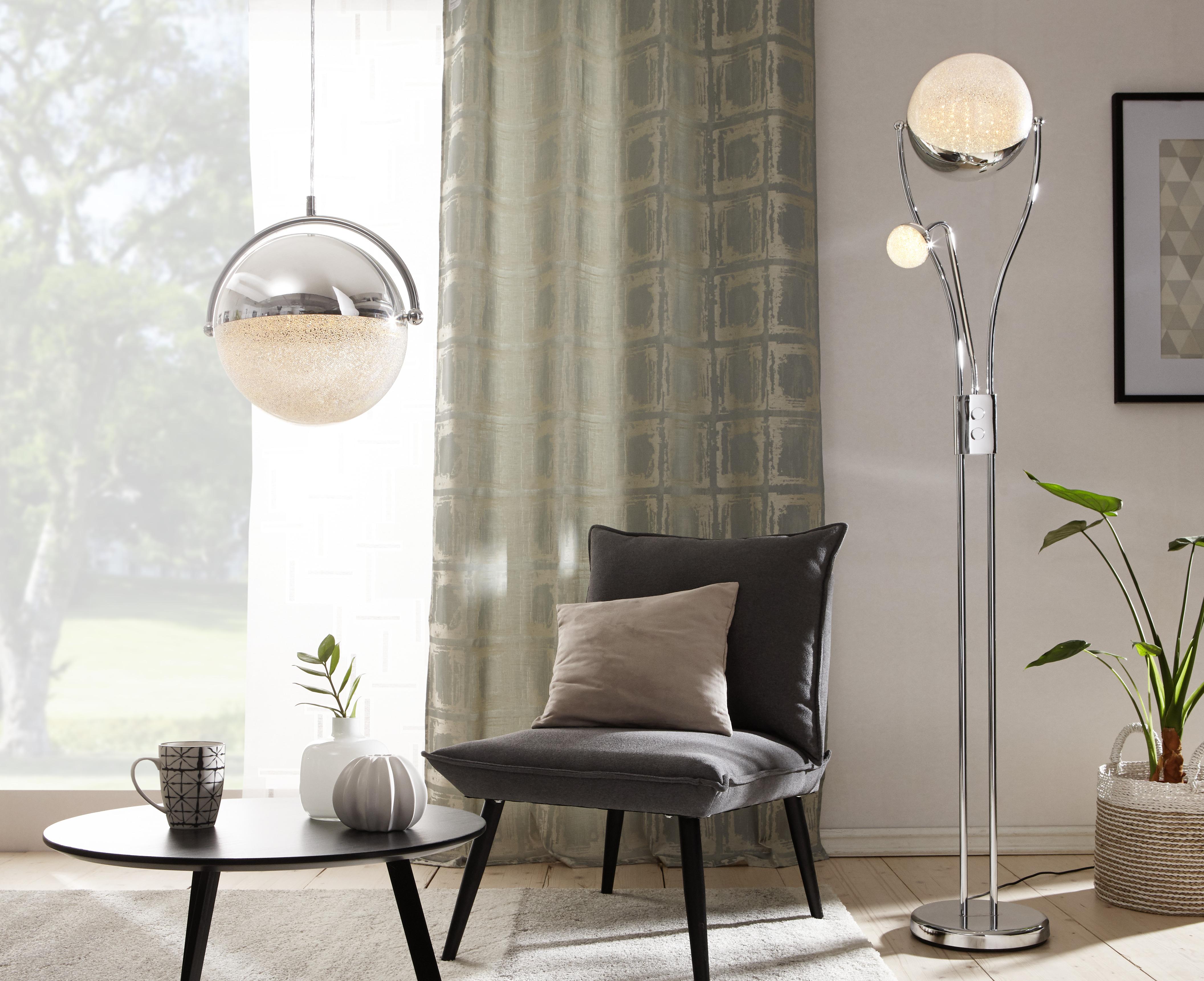LED-Stehleuchte Chris in Chromfarben max. 22 Watt - Chromfarben, Design, Kunststoff/Metall (30/180cm) - Trio Leuchten