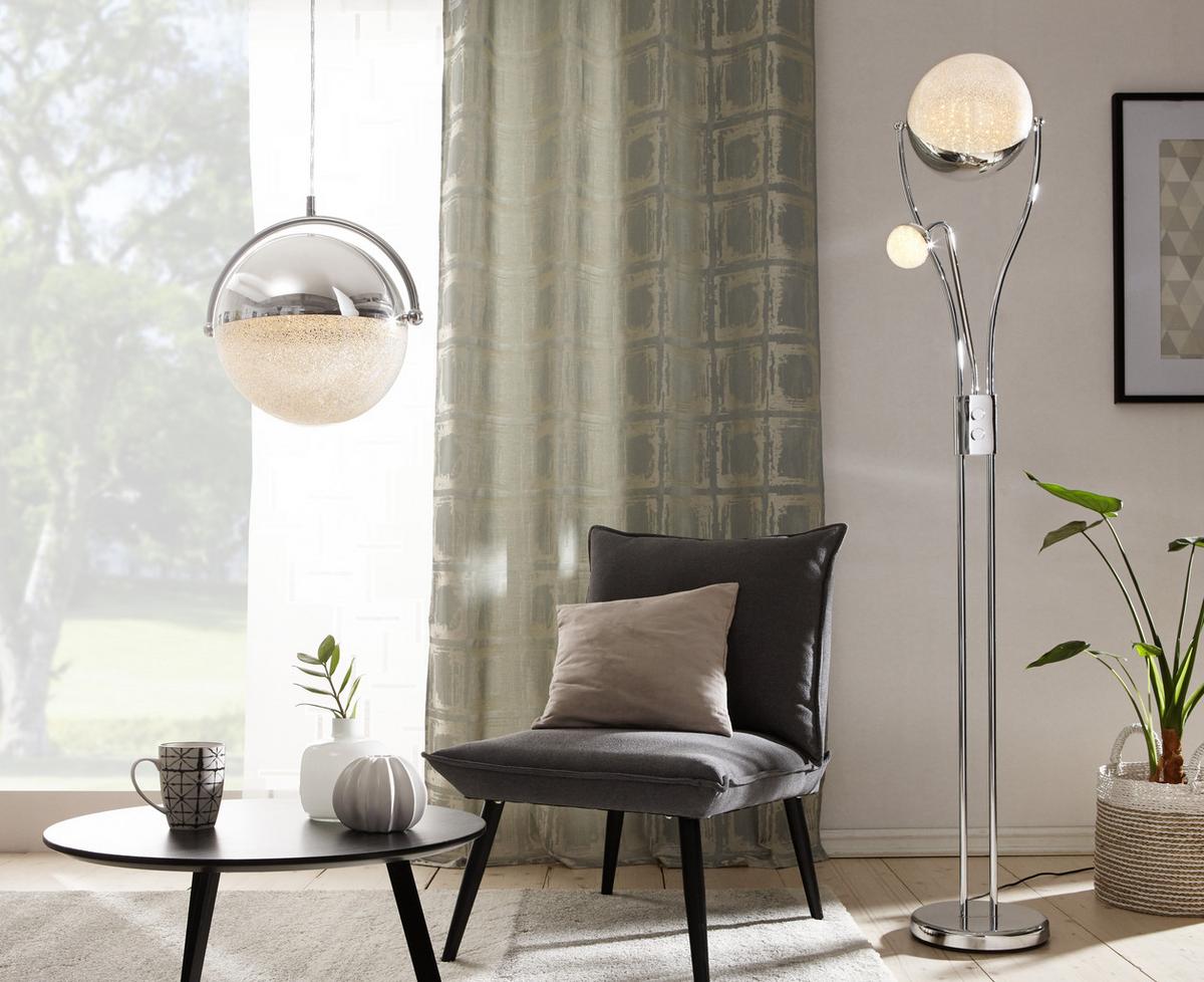 LED-Stehleuchte Chris in Chromfarben max. 22 Watt - Chromfarben, Design, Kunststoff/Metall (30/180cm) - Trio Leuchten