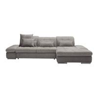 Wohnlandschaft Sanfino Silberfarben - Chromfarben/Silberfarben, KONVENTIONELL, Holz/Textil (305/79-96/199cm) - Premium Living