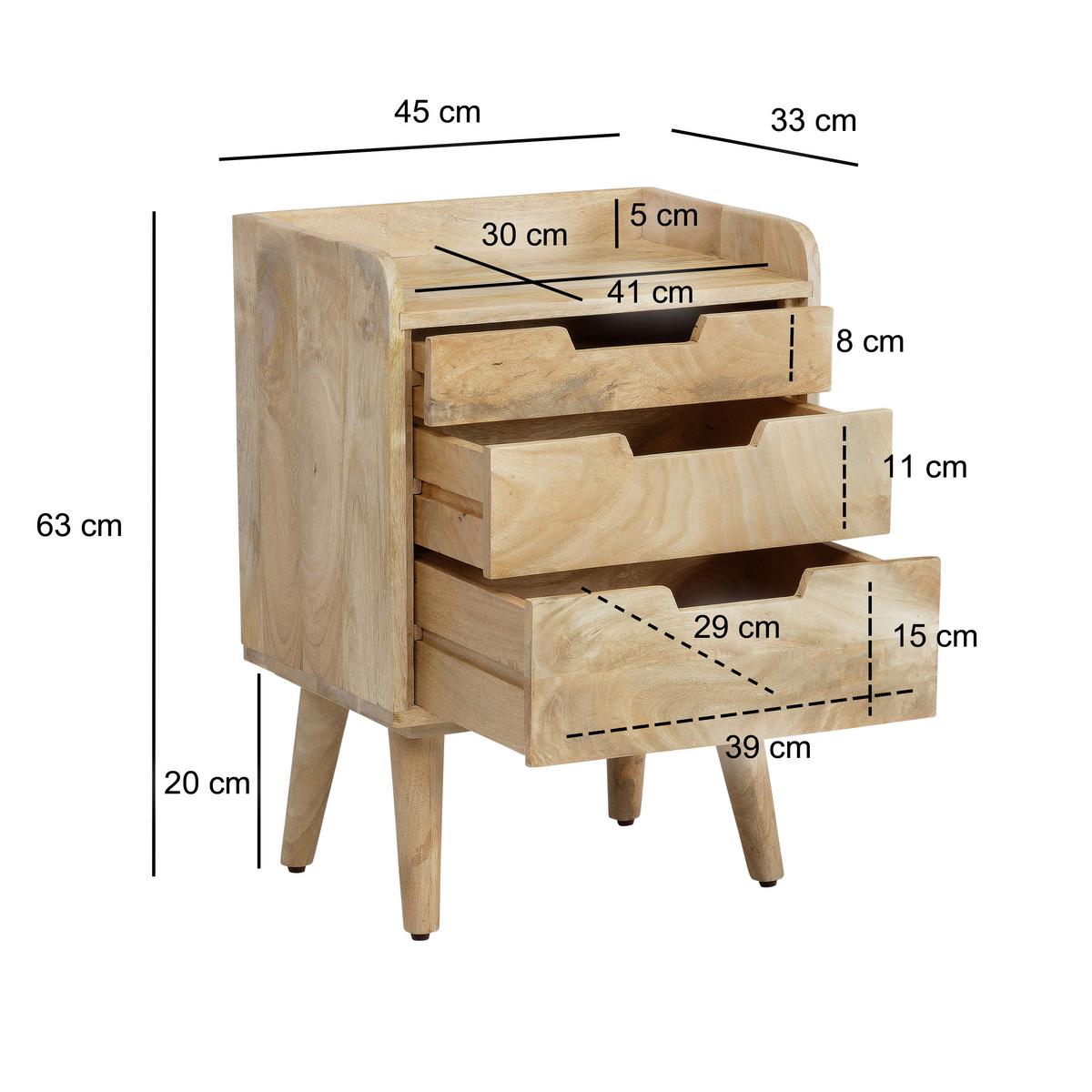 NACHTTISCH WL6.984 - Hellbraun, Design, Holz (45/63/33cm) - MID.YOU