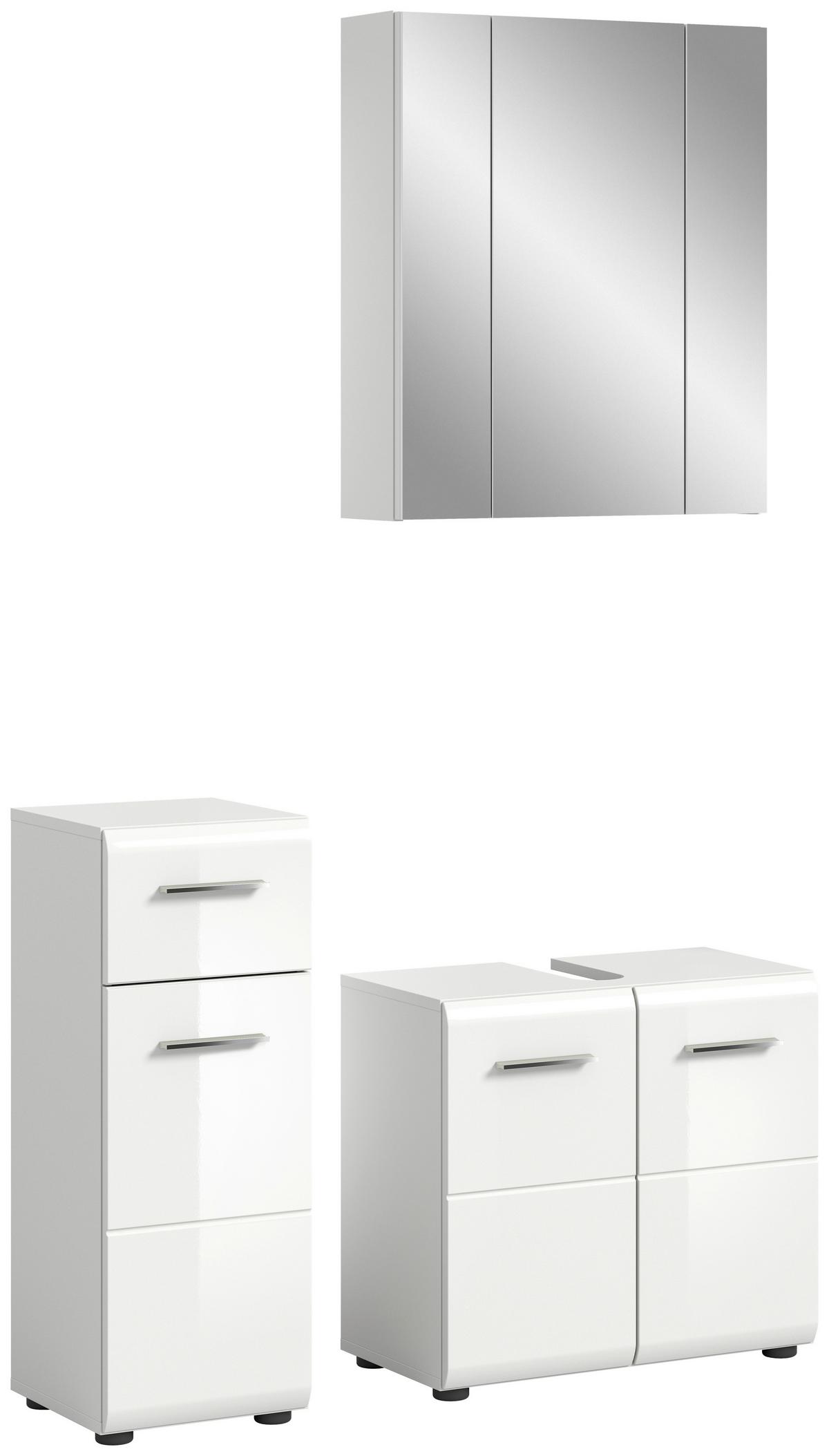 Kopalnica Ice, Bela - srebrne barve/črna, Moderno, umetna masa/steklo (90cm) - MID.YOU