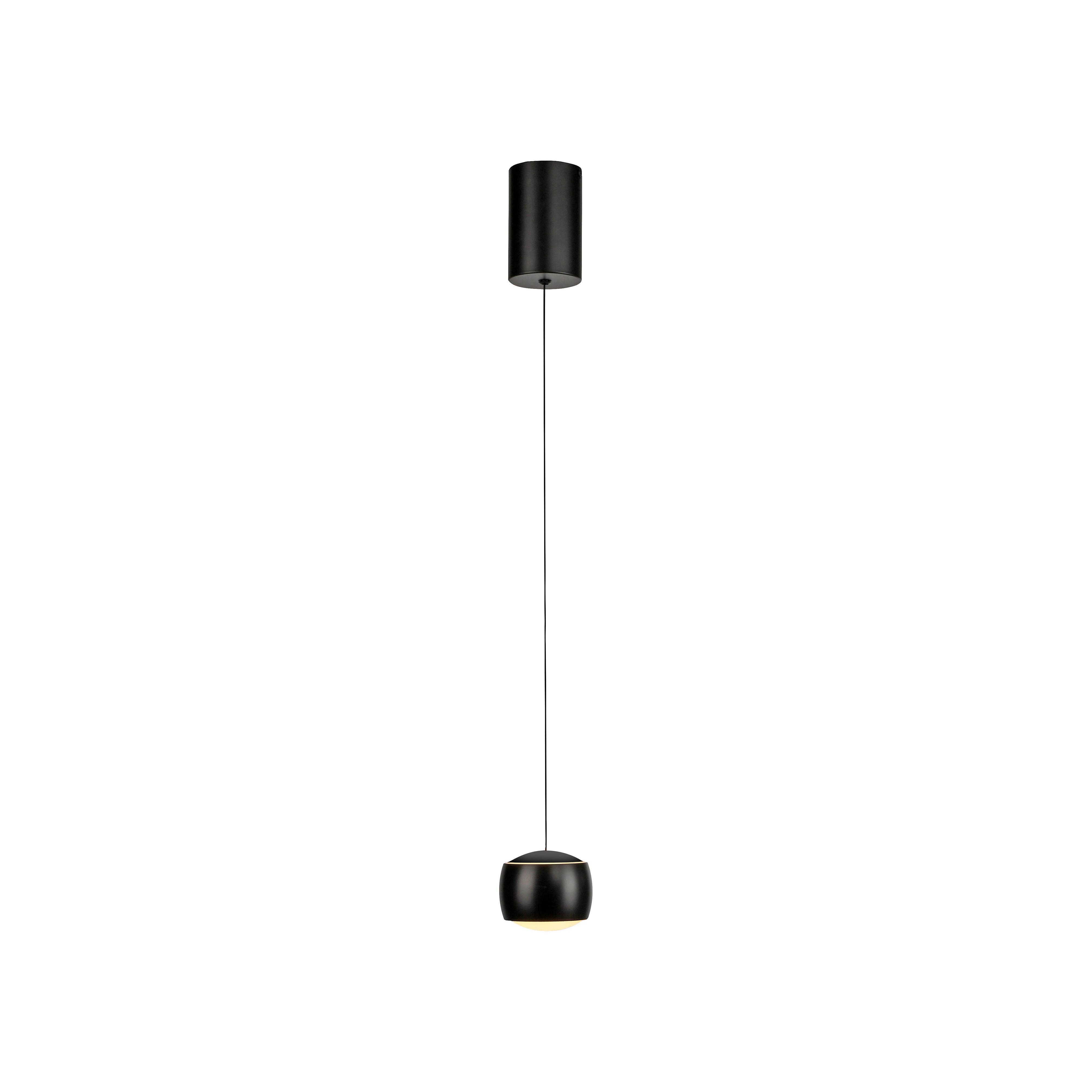 LED-Hängeleuche Ballini in Schwarz max. 5 Watt - Schwarz, Design, Glas/Kunststoff (10/10/67-220cm)