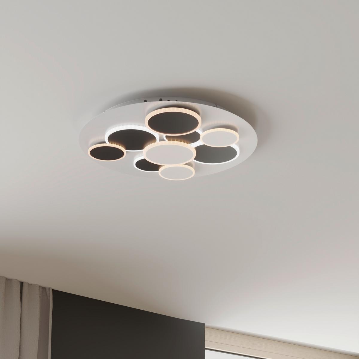 LAMPA SUFITOWA LED BLACKBURN *SBN* - czarny/biały, Trend, tworzywo sztuczne/metal (46,8/6cm) - Novel