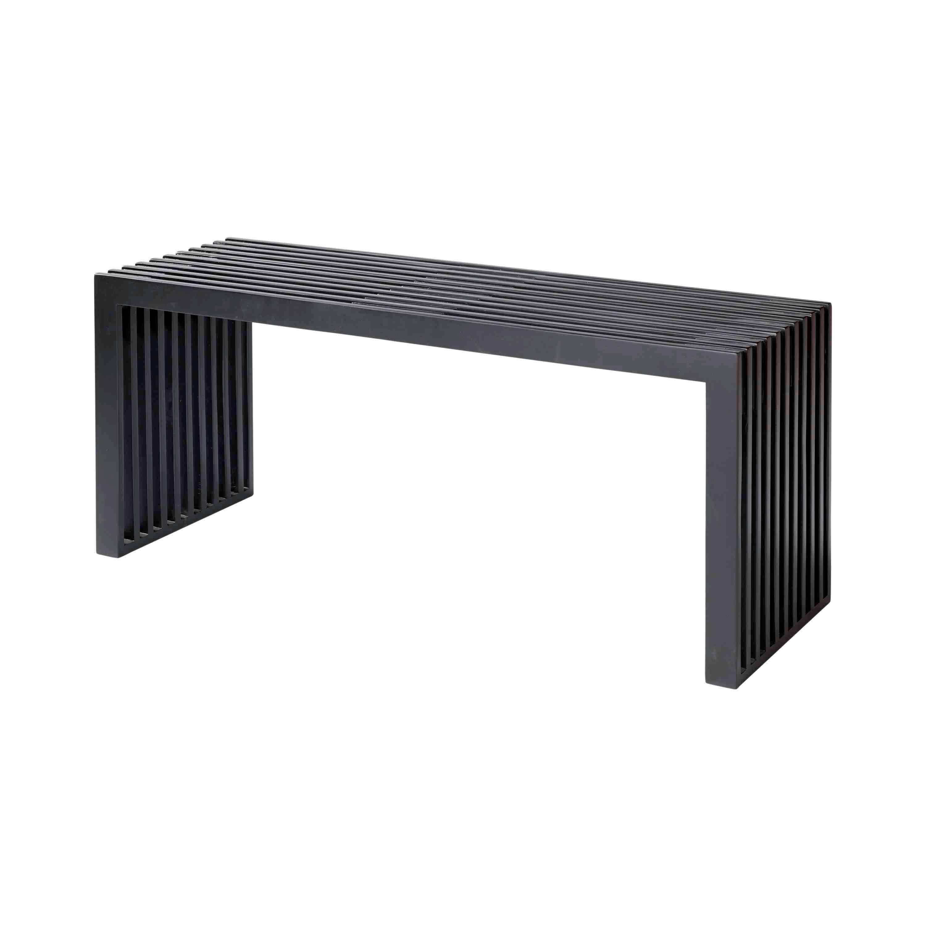 SITZBANK RIB - Schwarz, KONVENTIONELL, Holz (104/43/35cm) - MID.YOU