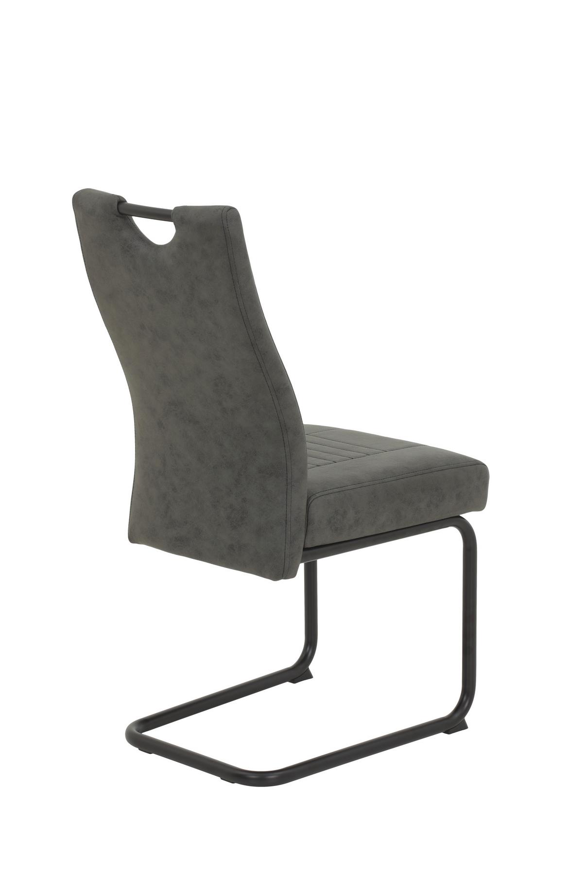 SCHWINGSTUHL-SET JUPITER S 2ER-SET - Anthrazit/Schwarz, MODERN, Textil/Metall (45/94/60cm) - MID.YOU