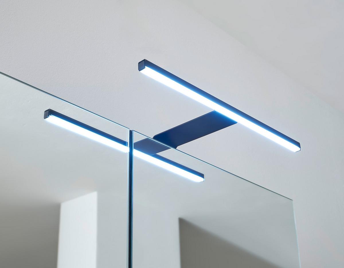 SZAFKA Z LUSTREM DENVER - czarny, Konventionell, materiał drewnopochodny/szkło (60/75/23cm) - home24