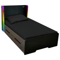 Gamingbett Electra 90x190cm Schwarz mit LED - Schwarz, MODERN, Holzwerkstoff (90/190cm) - X Rocker