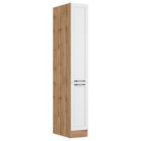 Apothekerschrank Meran ca. 30x200x60 cm Weiß/Eiche - Eiche Wotan/Schwarz, LIFESTYLE, Holzwerkstoff/Metall (30/200/60cm) - Held