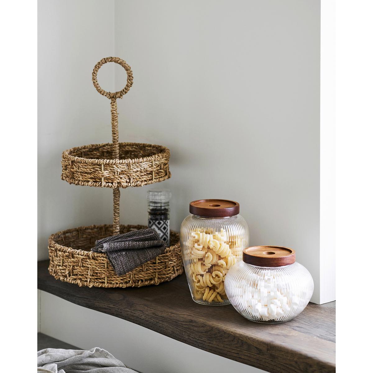 Etagere Rifbjerg Tray Naturfarben 2-stöckig - Naturfarben, Basics, Naturmaterialien/Metall (25/40,5/25cm)