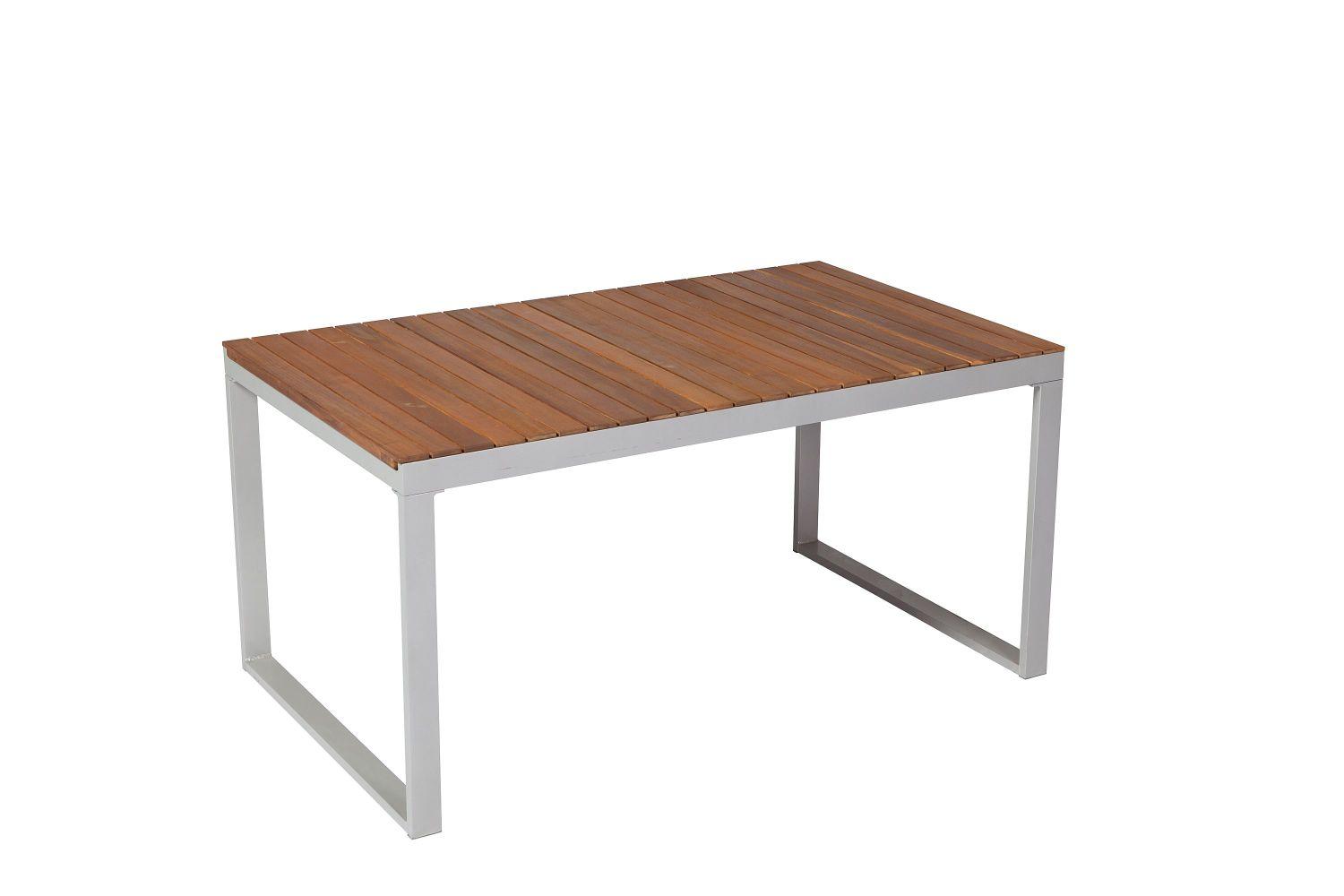 Gartentisch Naxos Natur/Akazie ausziehbar ca. 200x74x90cm - Silberfarben/Akaziefarben, ROMANTIK / LANDHAUS, Holz/Metall (150-200/74/90cm) - Gardenson