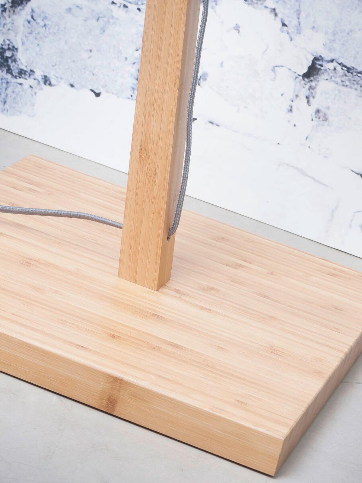 Stoječa Svetilka Andes, Svetlo Siva, Bambus - naravne barve/svetlo siva, Design, tekstil/les (70/176cm) - Good & Mojo