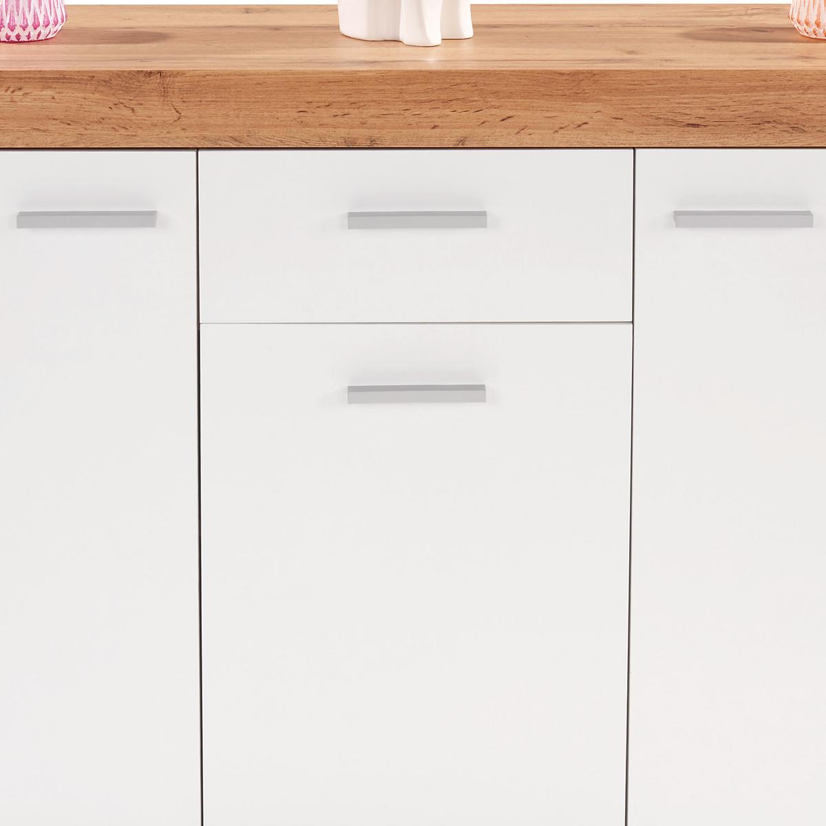 Comodă Focus - alb/culoare lemn stejar, Modern, material pe bază de lemn (133,9/79/39cm) - Modern Living