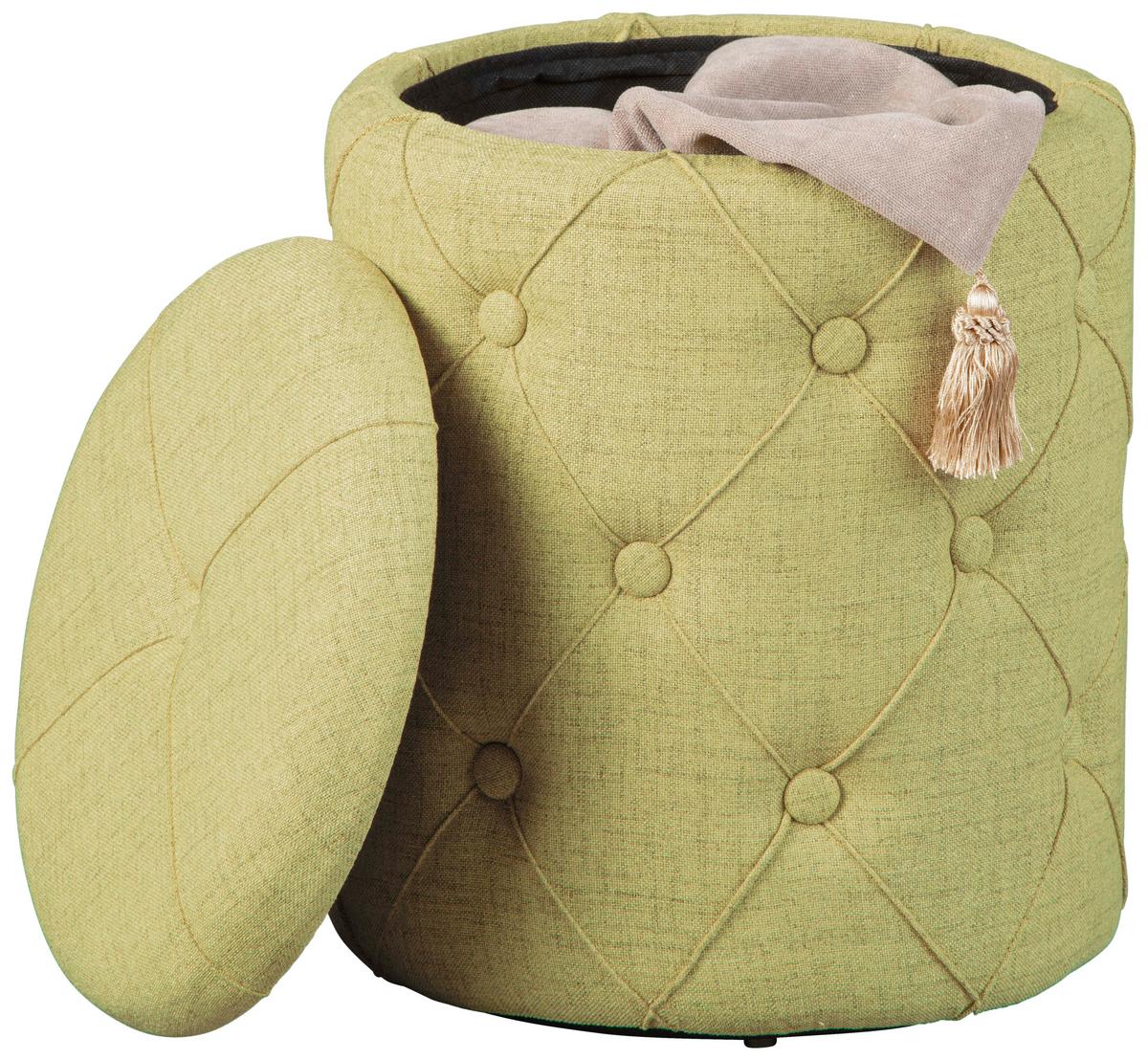 Hocker Yapaka Grün - Grün, KONVENTIONELL, Holzwerkstoff/Kunststoff (34/40/34cm) - MID.YOU
