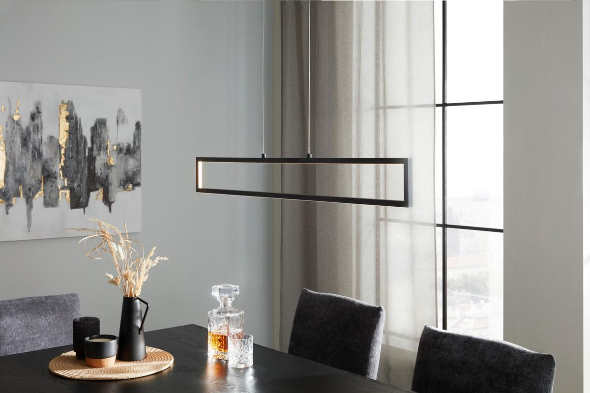 Viseča Led-svetilka Fabius - črna, Moderno, kovina/umetna masa (100/120/1,5cm) - Premium Living