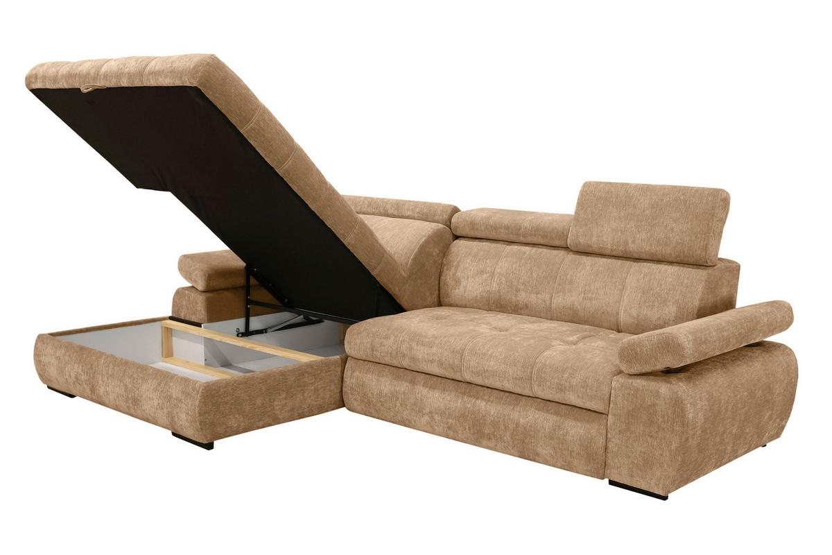 Kutna Garnitura Vegas - crna/bež-smeđa, Design, drvo/tekstil (173/294cm) - Modern Living