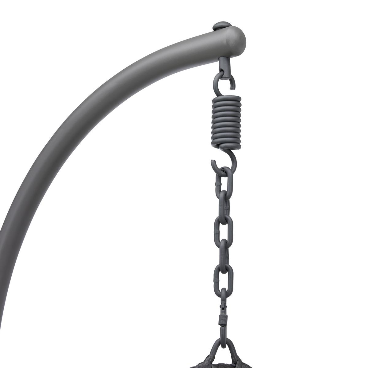 Fotoliu suspendat Rosi - gri închis, Modern, plastic/metal (95/196/96cm) - Bessagi Garden