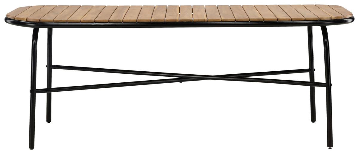 Gartentisch Holmbeck ca. 200x90x75cm Schwarz/Akazie - Schwarz, KONVENTIONELL, Holz/Metall (200/90/75cm) - Gardenson