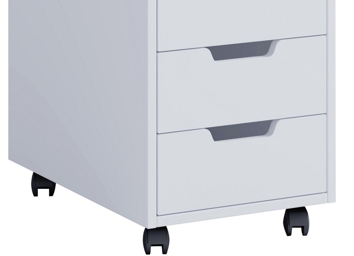 Predalnik Na Kolescih Konal, Bela - bela, Konvencionalno, umetna masa/leseni material (33/65/40cm) - MID.YOU