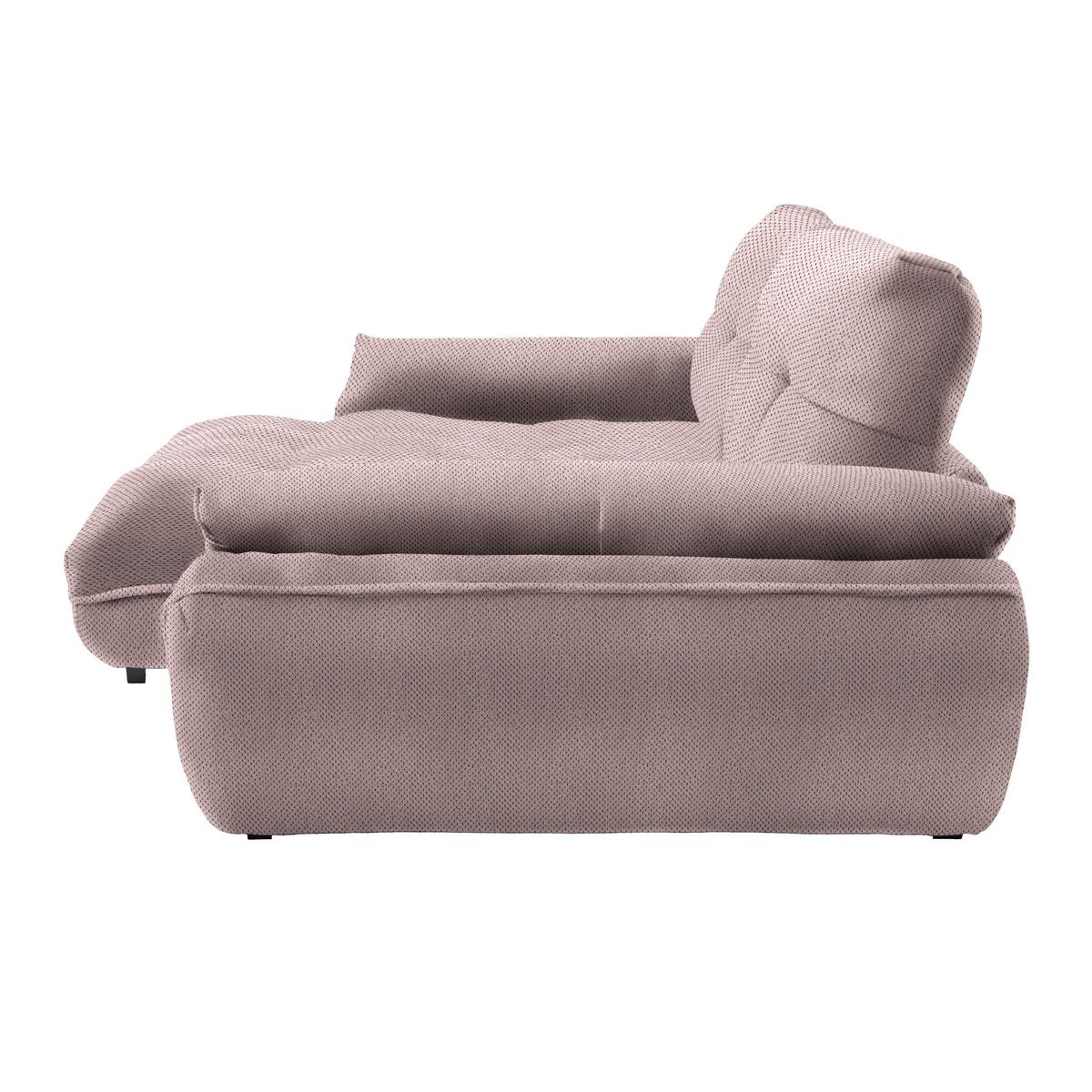 Wohnlandschaft Vivo Rosa - Schwarz/Rosa, MODERN, Kunststoff/Textil (179/63/317cm) - Premium Living